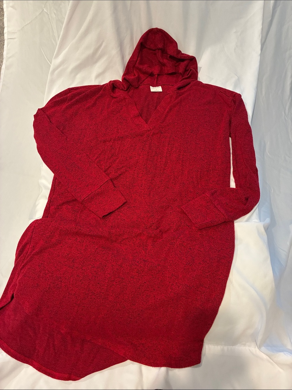 Soma Red Hooded Knit Tunic Sleep Dress
